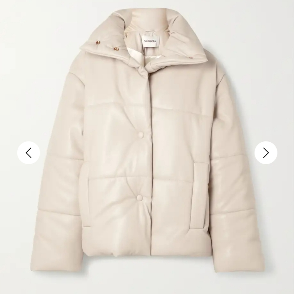 Nanushka Hide Quilted Vegan Leather Puffer Jacket Size Small